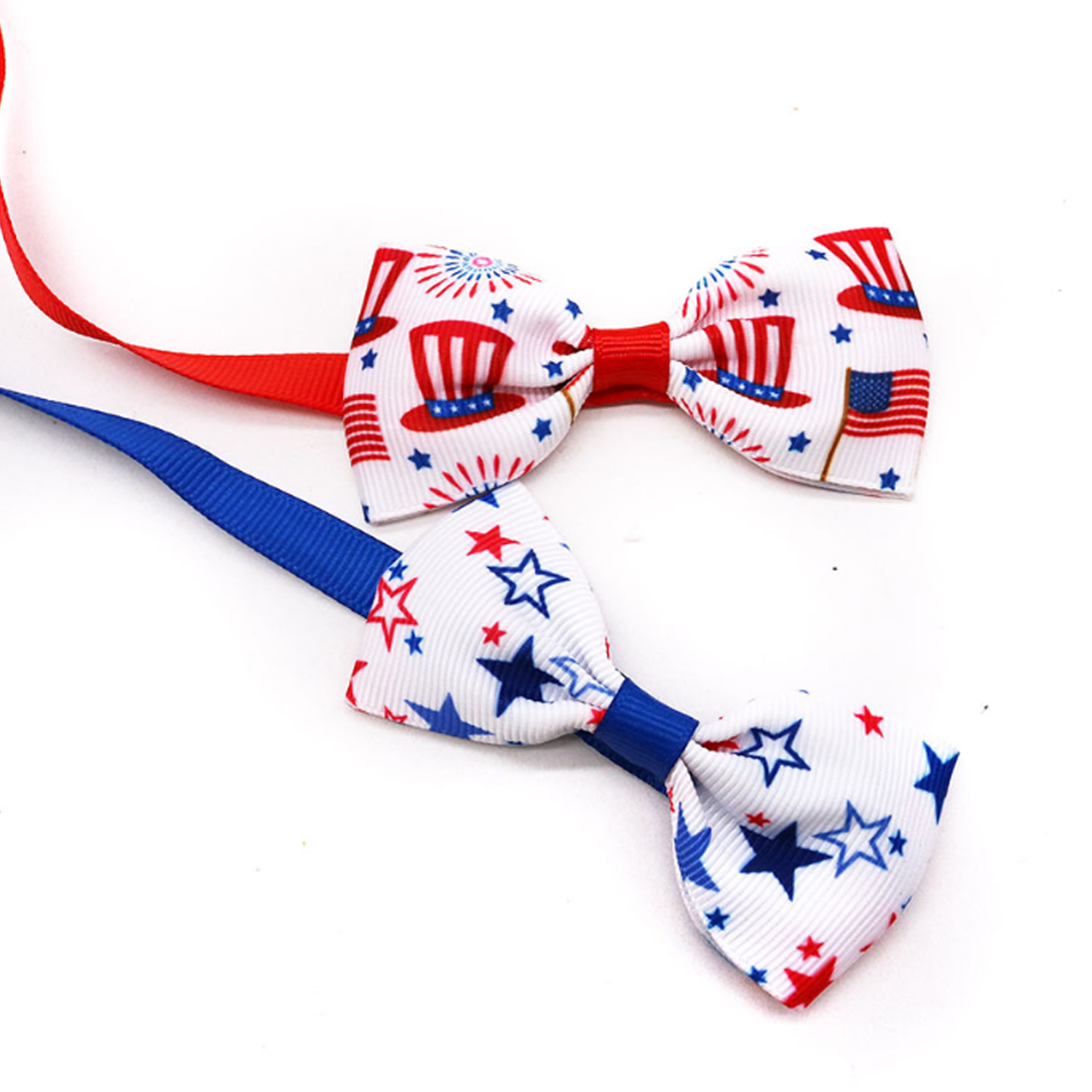 Adjustable Patriotic Ribbon Pet Bow Tie 12