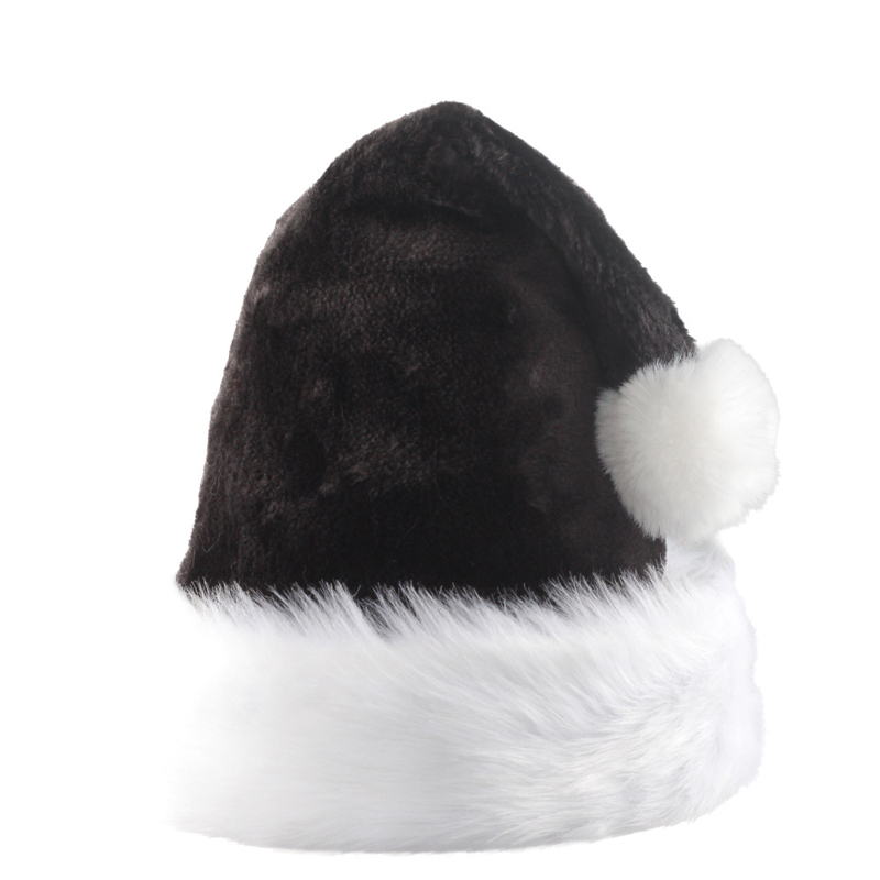 Santa Hat Holiday Unisex Velvet Comfort Extra Thicken Santa Xmas Hat 5