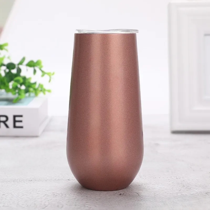 Stemless Double Insulated Champagne Flute Wine Tumbler 9