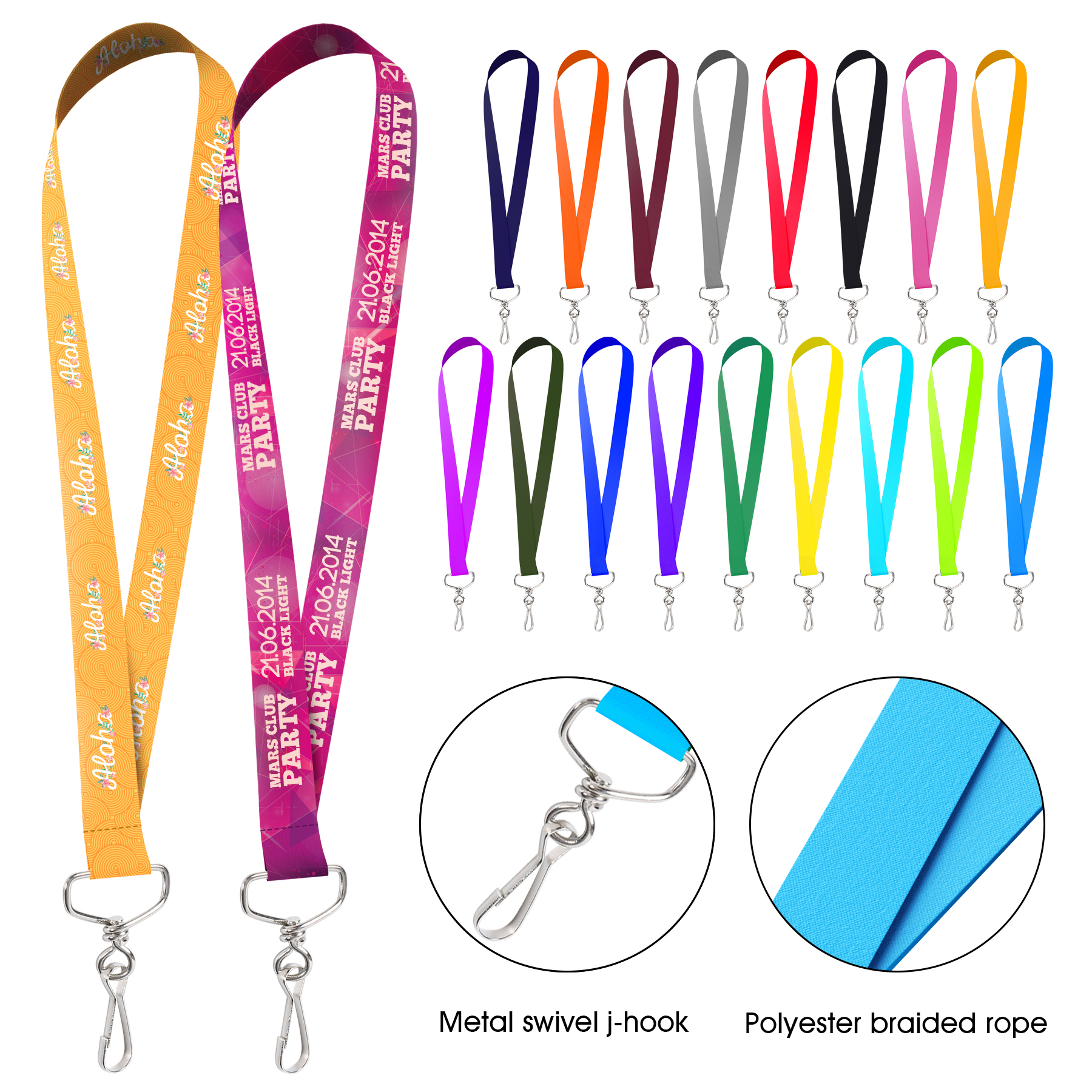 3/4" Dye-Sublimation Lanyard With J-Hook 2