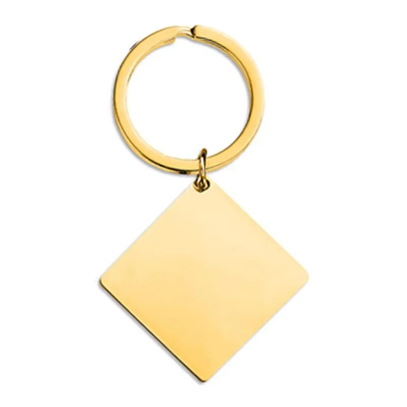 Stainless Steel Square Tag Keychain 4
