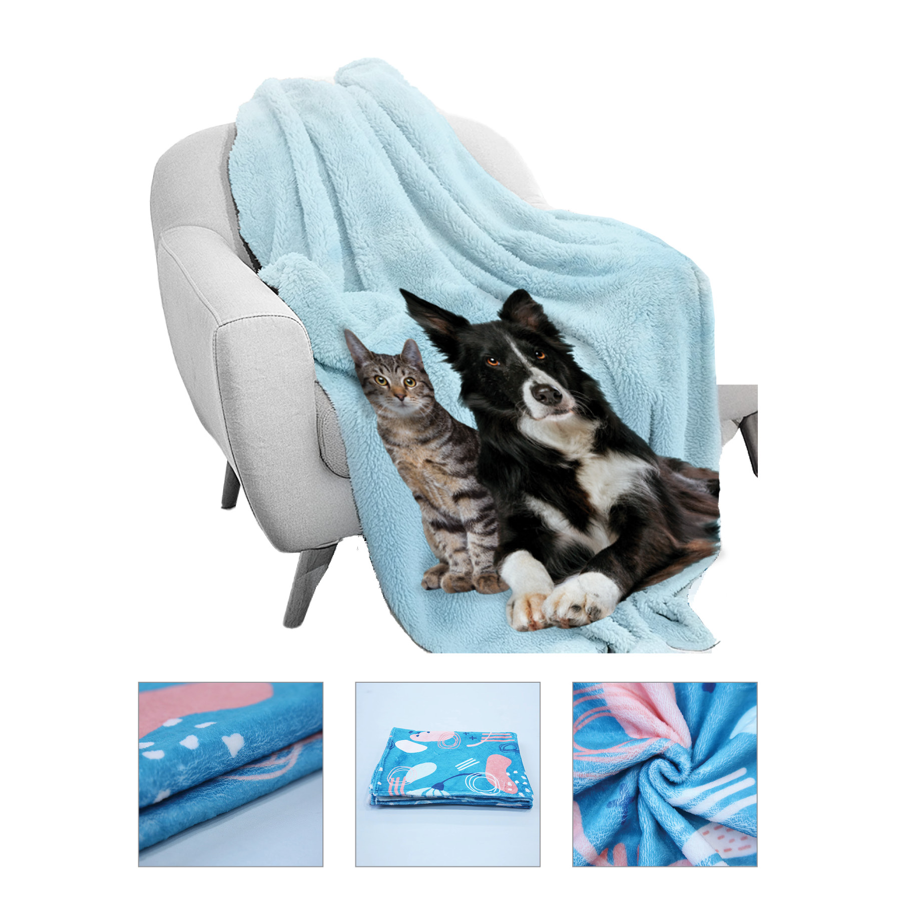 DisplaySplash 72" x 59" Custom Printed Flannel Blanket 1