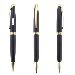 Black Metallic Retractable Cap Ballpoint Pens 10