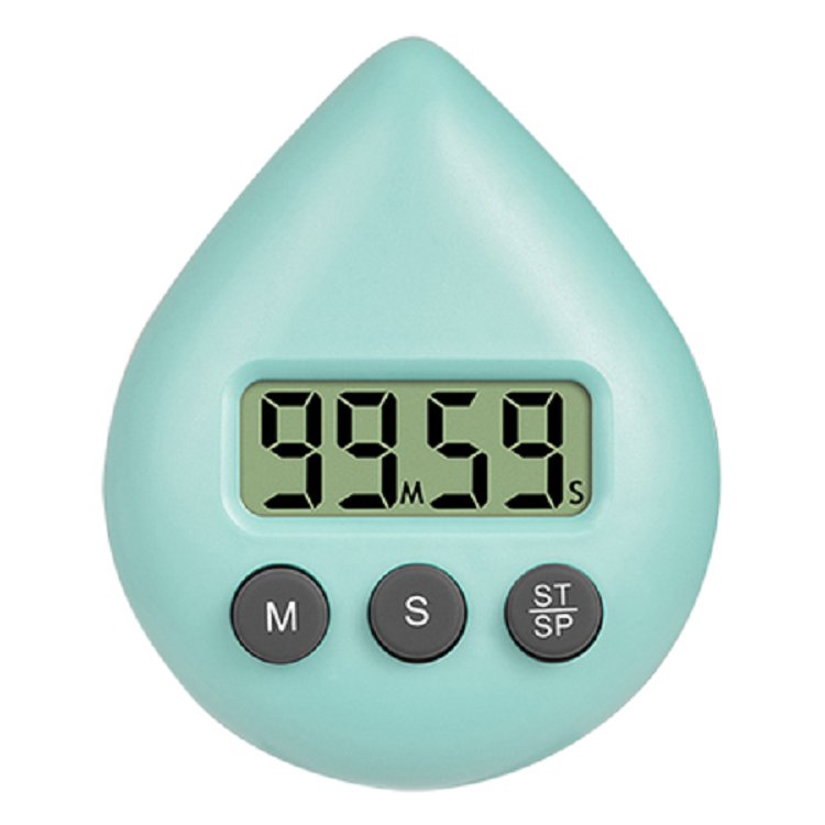 Digital Timer in Water Drop Shape With Easy Button and Built In Suction Cup 16