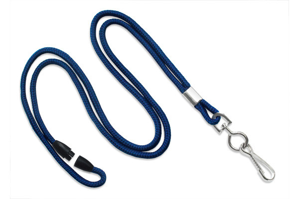 1/8" Breakaway Blank Lanyard w/Swivel Hook (Navy Blue) 1