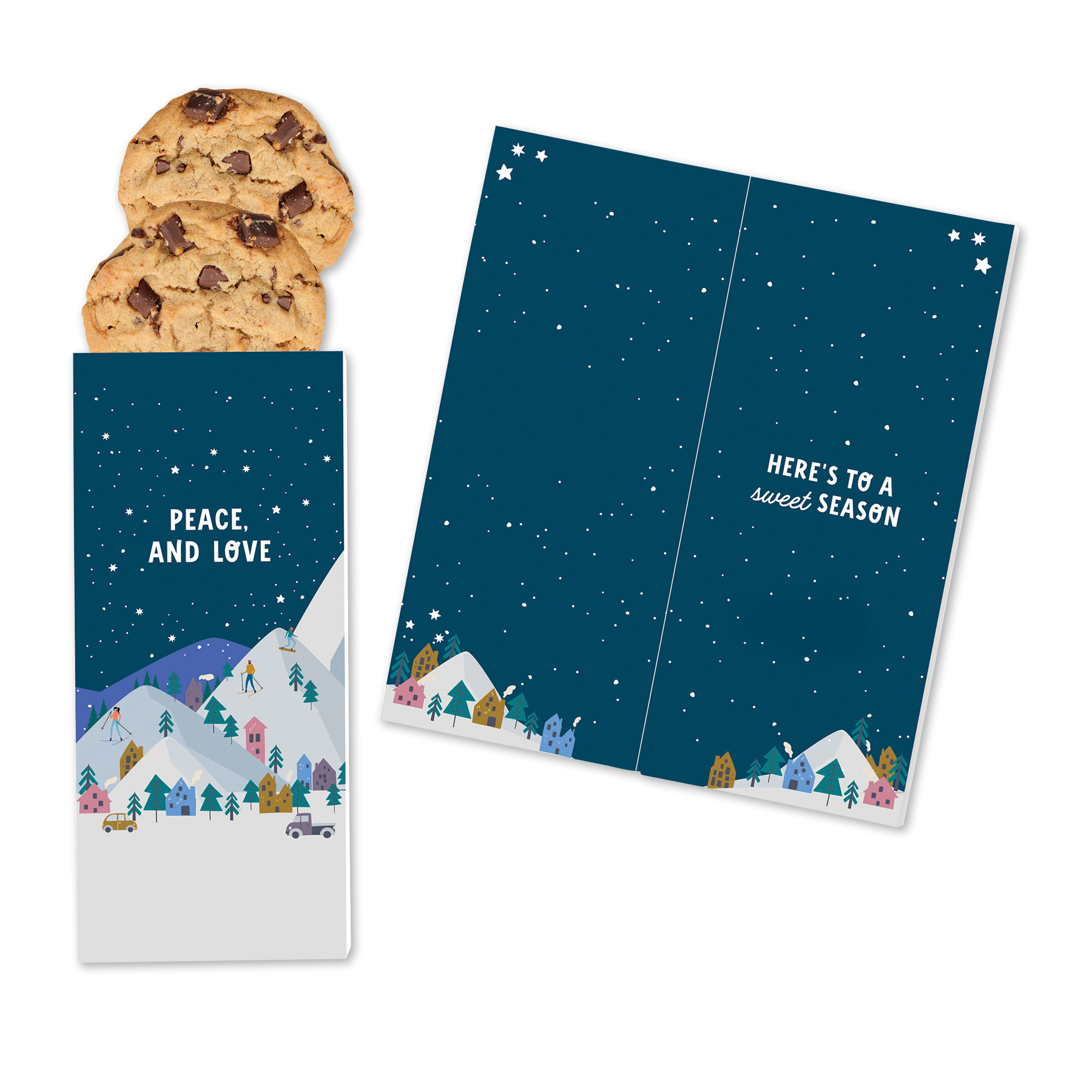 One Color Foil-Stamped Stock Holiday Sentiment Sweeter Cards with Chocolate Chip Cookies 3