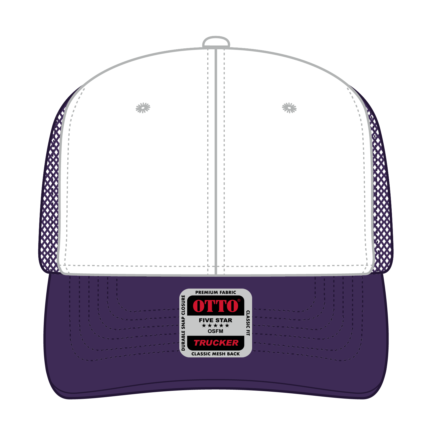 OTTO CAP® 6 Panel Mid Profile Mesh Back Trucker Hat 134