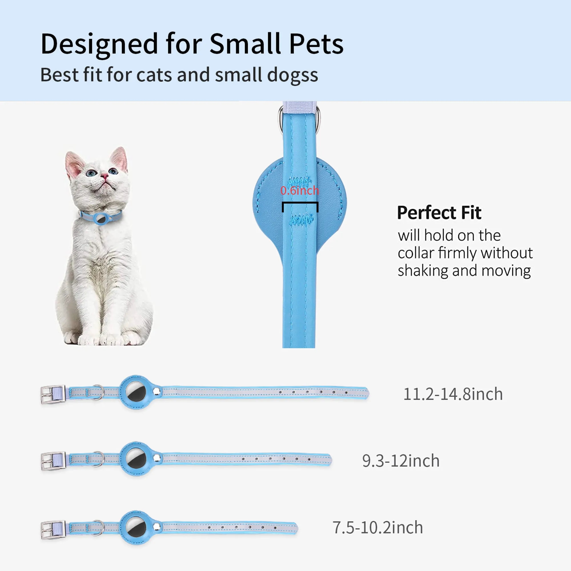 Night Safe Reflective Pet Cat Tracking Collar Set 7