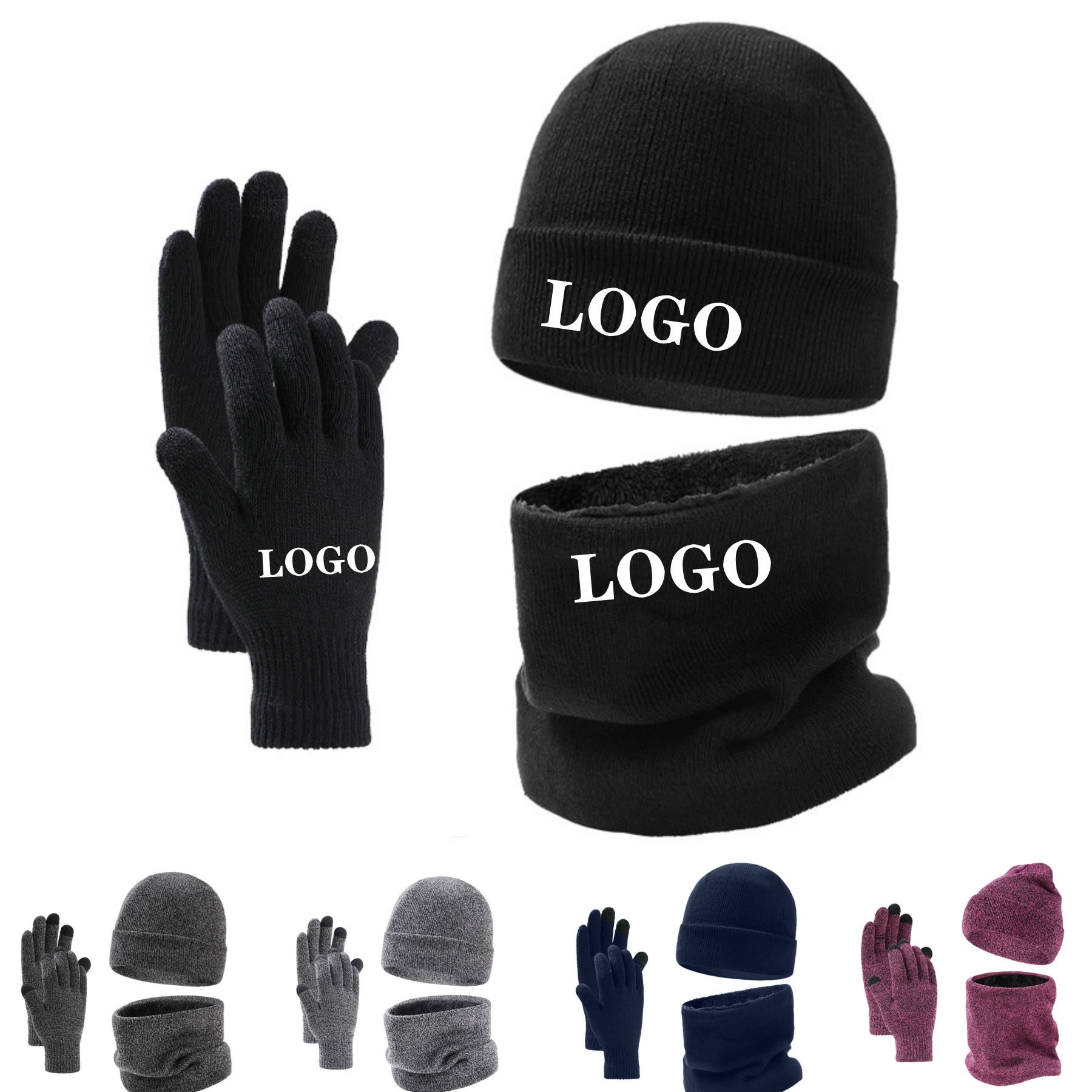 3 In 1 Winter Hat Gloves Scarf Set 1