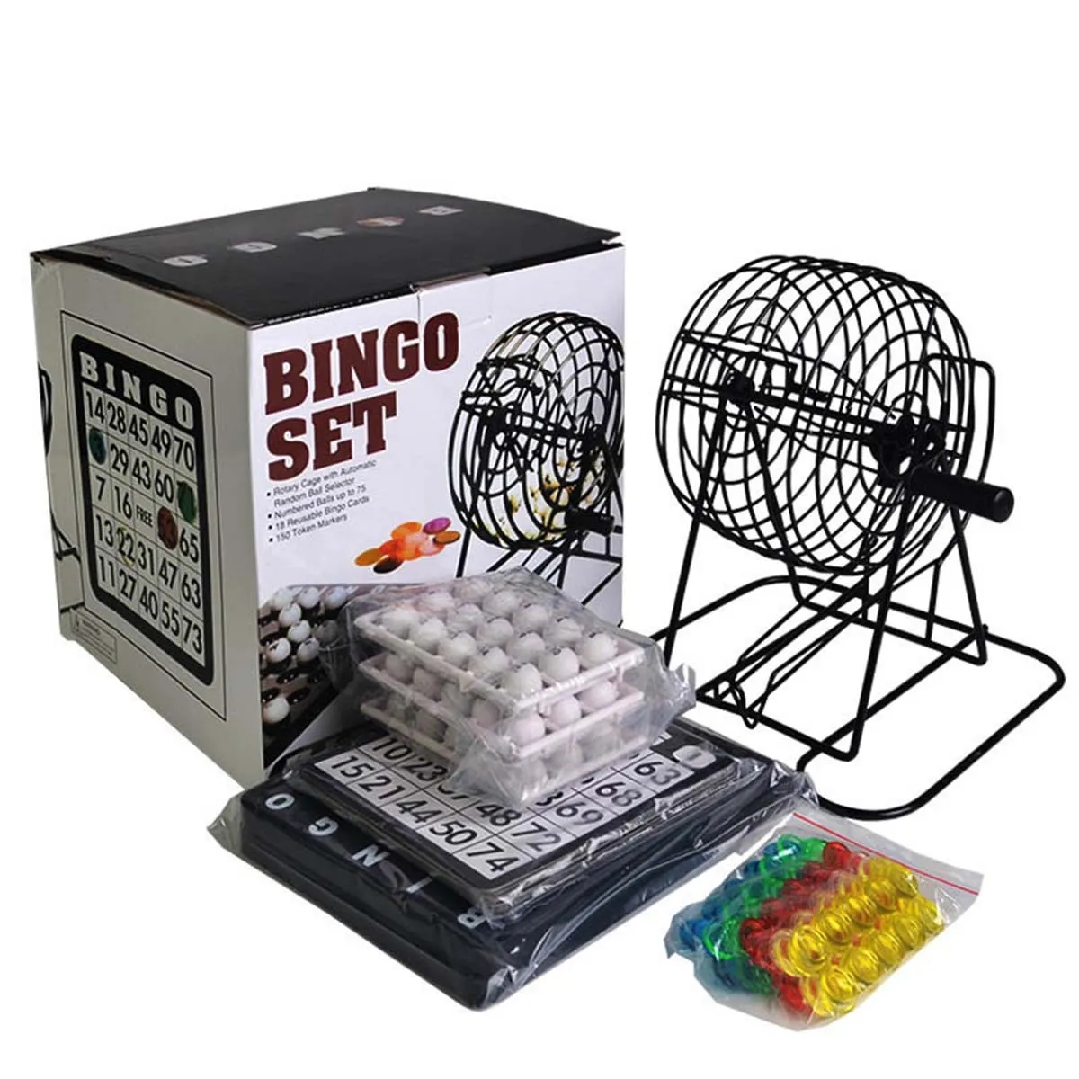 Delux Adults Bingo Game Set with Roller Cage And Board 3