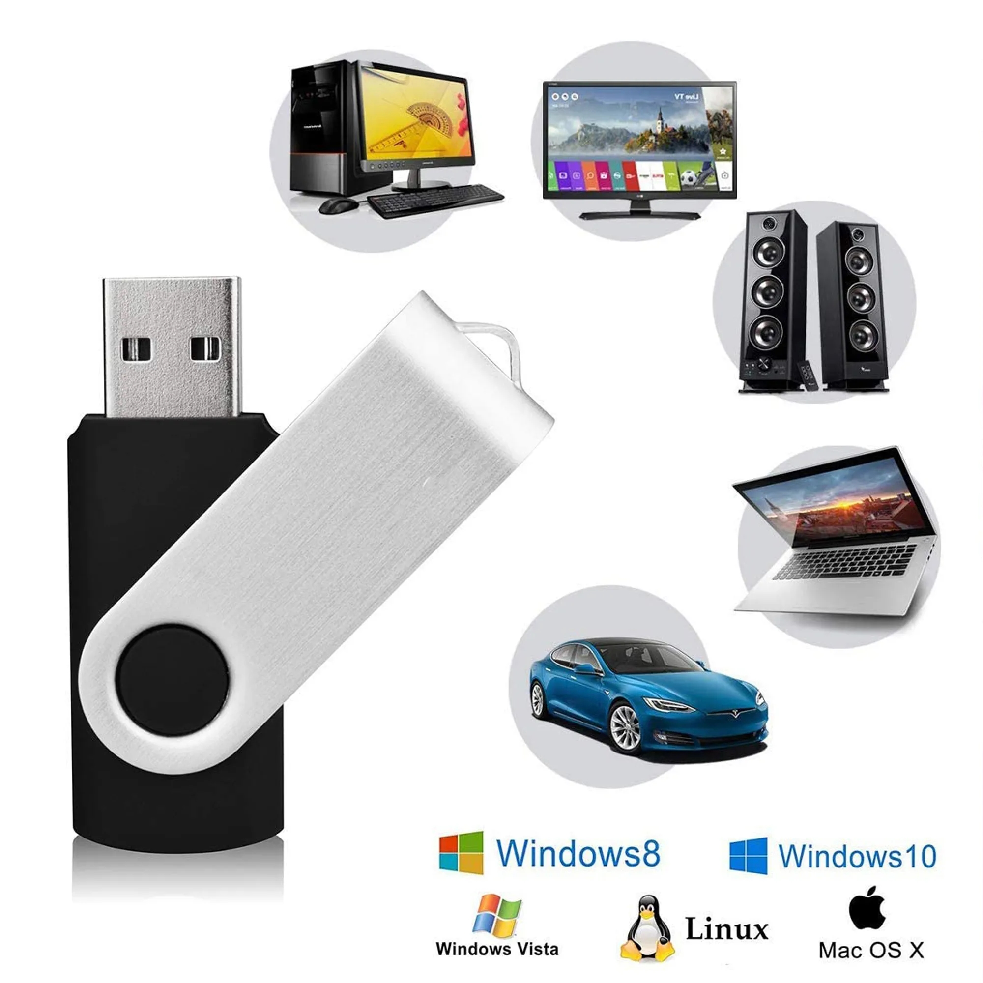 8GB Wholesale Custom Rotating USB Drives 8