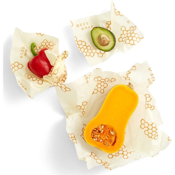 Set of 3 Eco Friendly Reusable Beeswax Food Wraps 2
