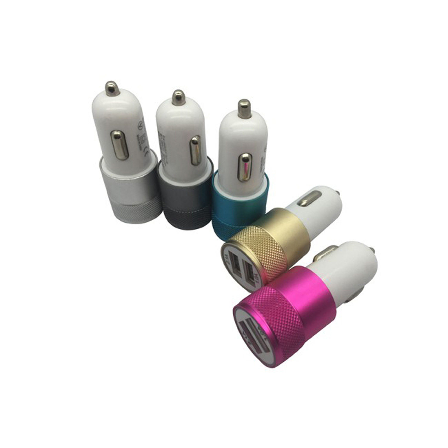 Dual Port 2.1 Amp Car Charger with Aluminum Collar 4