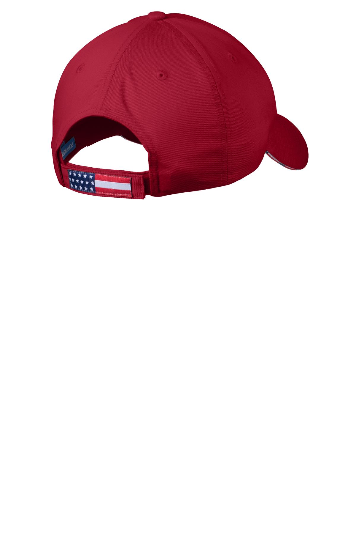 Port Authority Americana Flag Sandwich Cap. C829 11