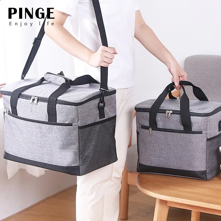Insulated Lunch Tote Bag Dual Compartment Leak Proof Custom Logo Reusable 7