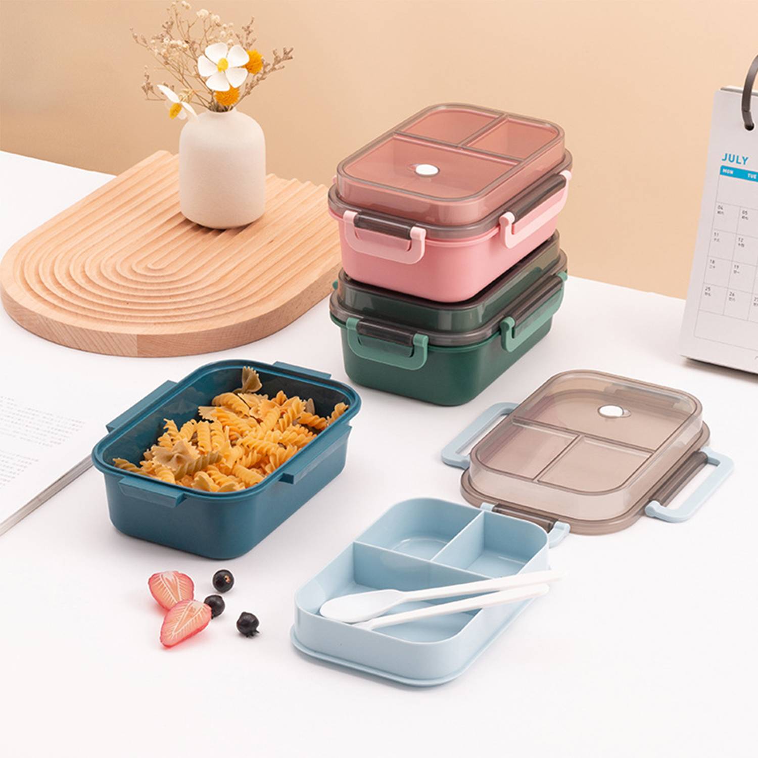 Minimalist Plastic Double-Layer Lunch Box 3