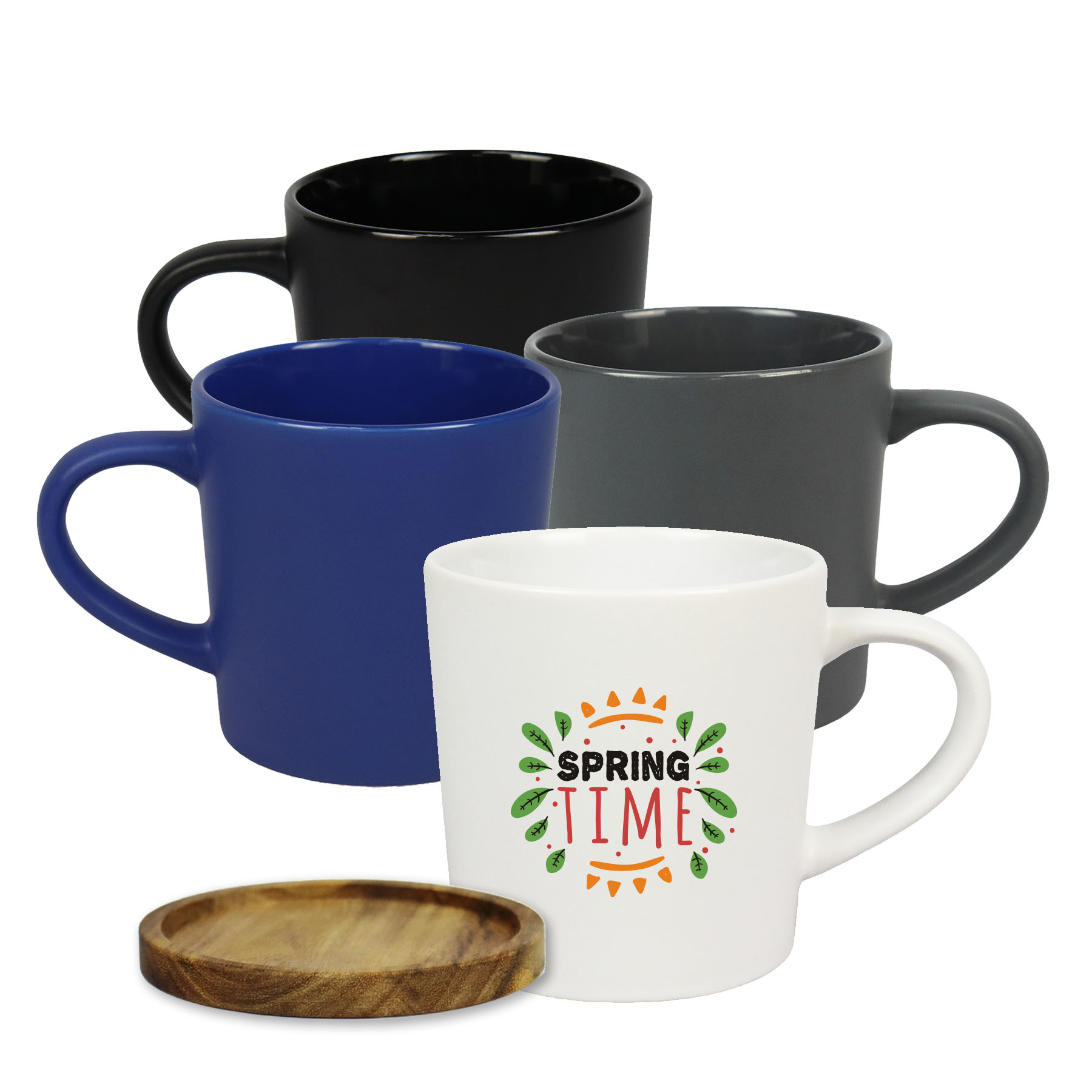 16 oz. Coffee Ceramic Mug with Wood Lid 8