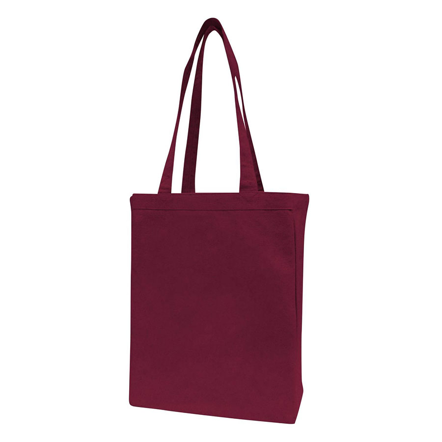12 oz Cotton Canvas Book Tote Bag - 10"W x12"H x 3"D x 1