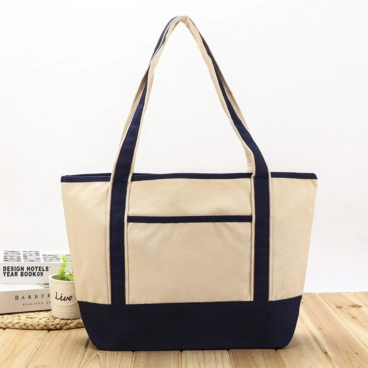Customizable Canvas Boat Tote Bag With Logo Imprint, custom tote bag with logo imprint 4