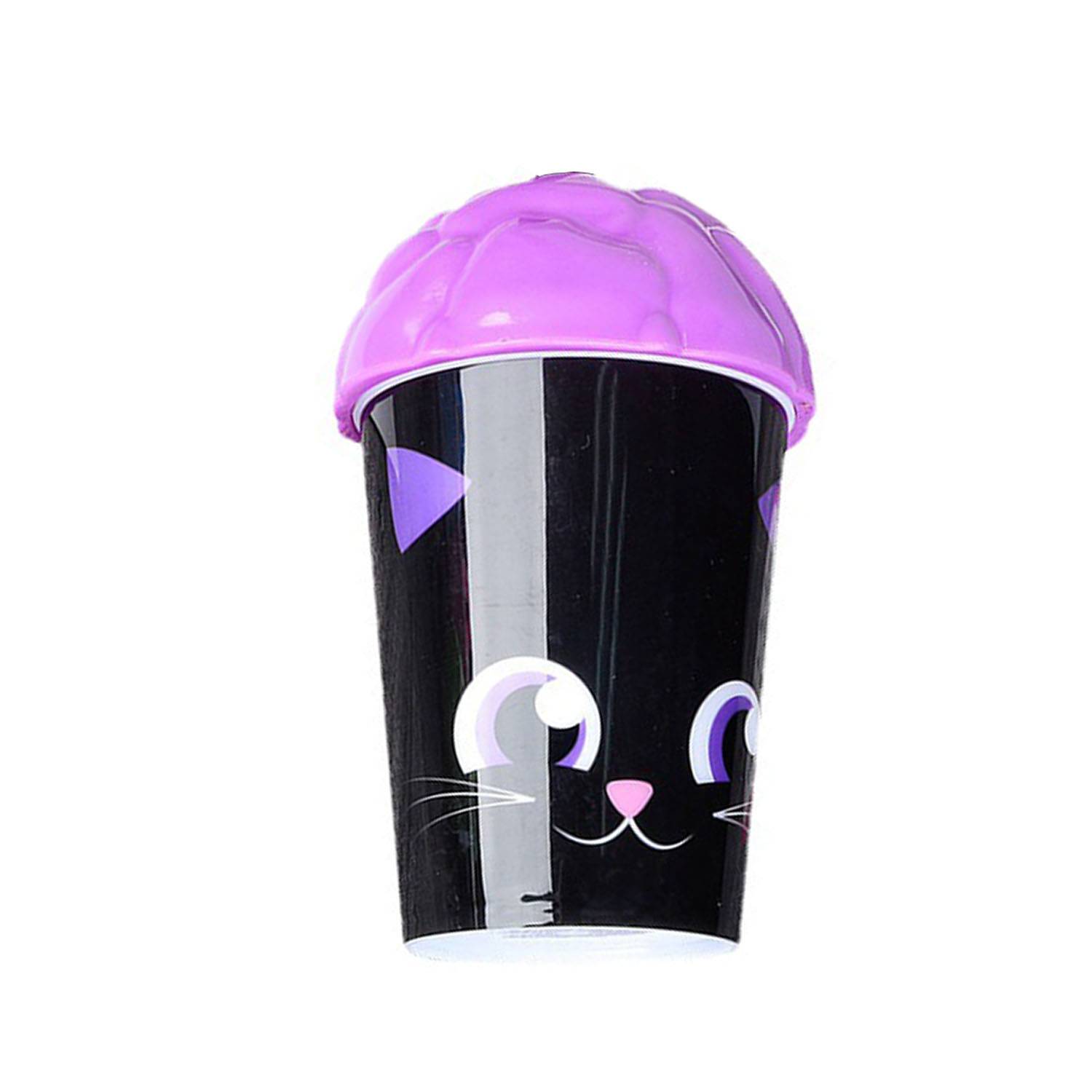 12 oz. Brain Plastic Water Cup w/ Silicone Straw 10