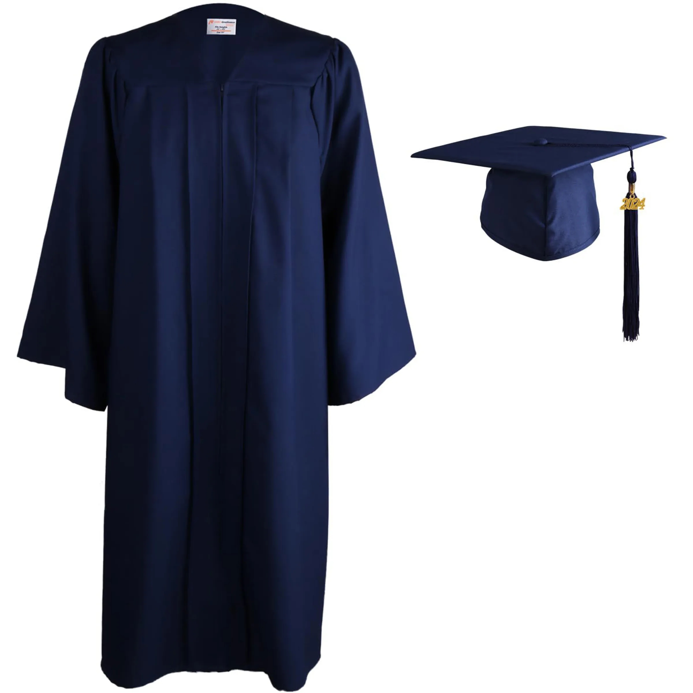 Polyester Matte Graduation Hat And Dress Paired With Tassels 10