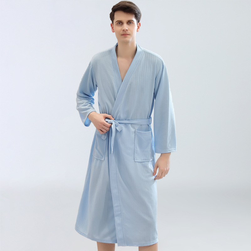 Women Men Waffle Bathrobes for Spring Summer 7