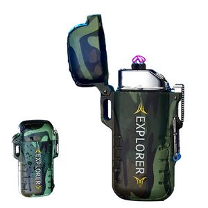 Round Angle Waterproof Dual Arc Lighter With Pop Up Lid 14