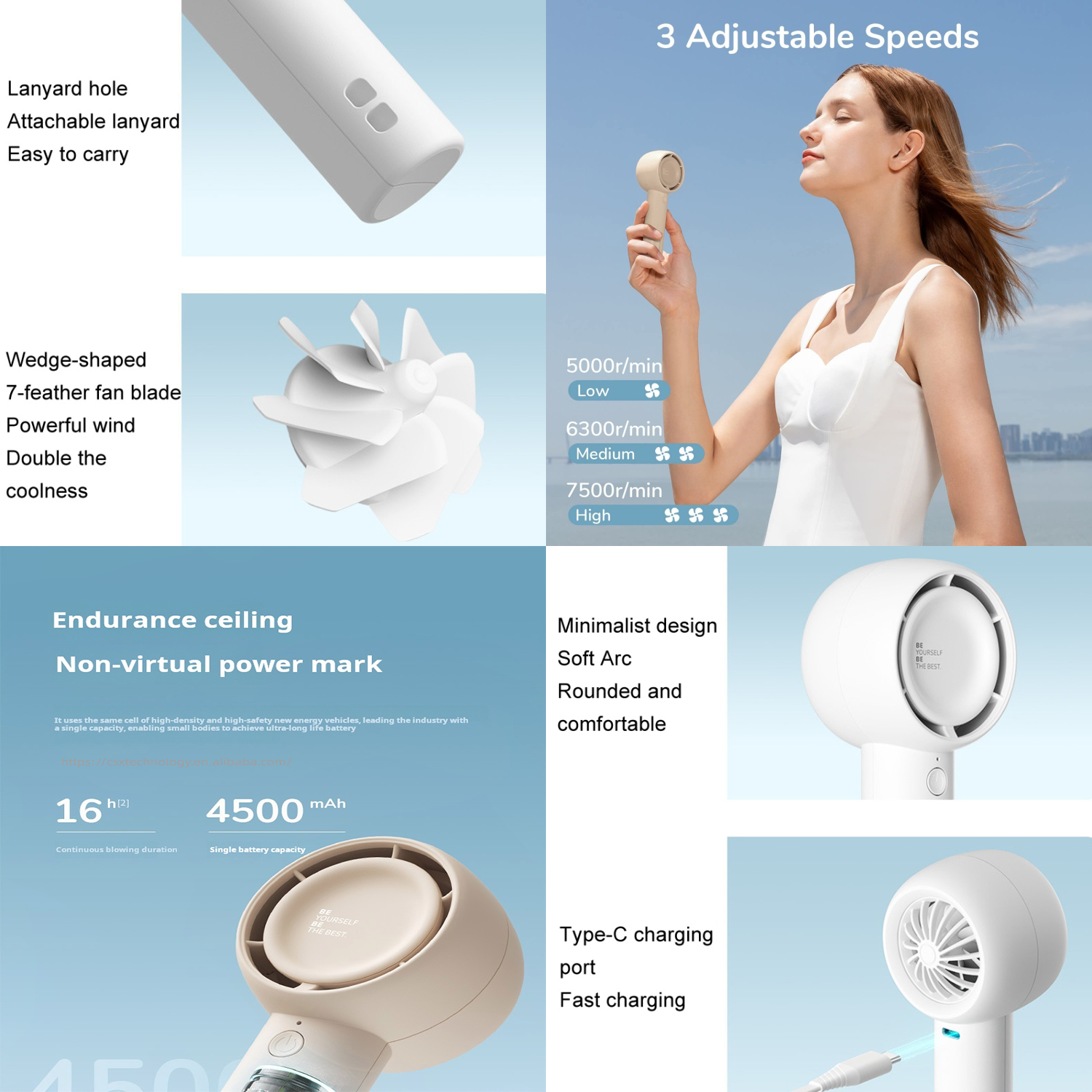 Mini Bladeless Handheld Fan - USB Rechargeable & Portable 6