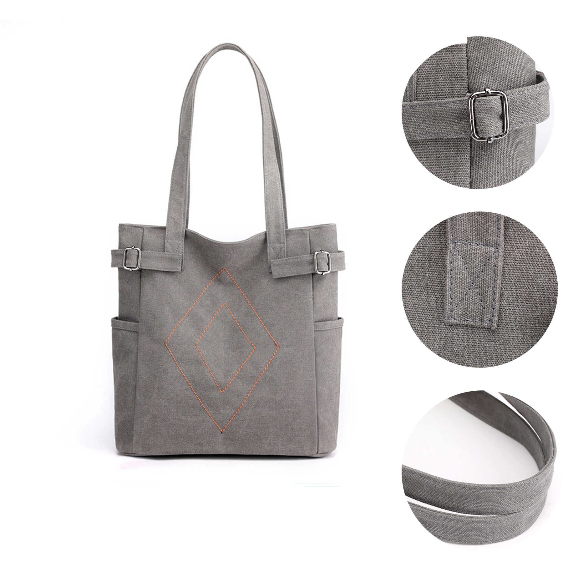 Canvas Shoulder Tote Bag for women, custom tote bag with logo imprint 6