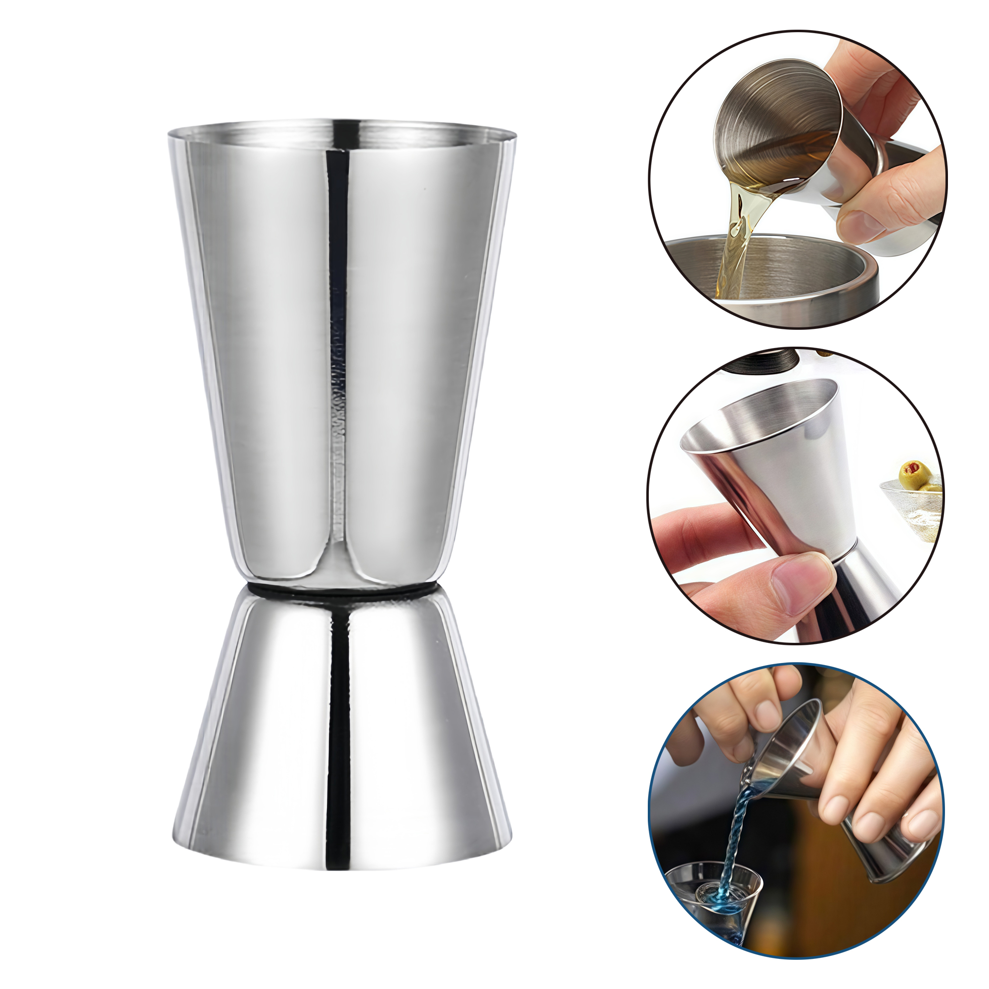 Stainless Steel Dual Head Jigger 25/50ml Ounce Cup for Bar 3