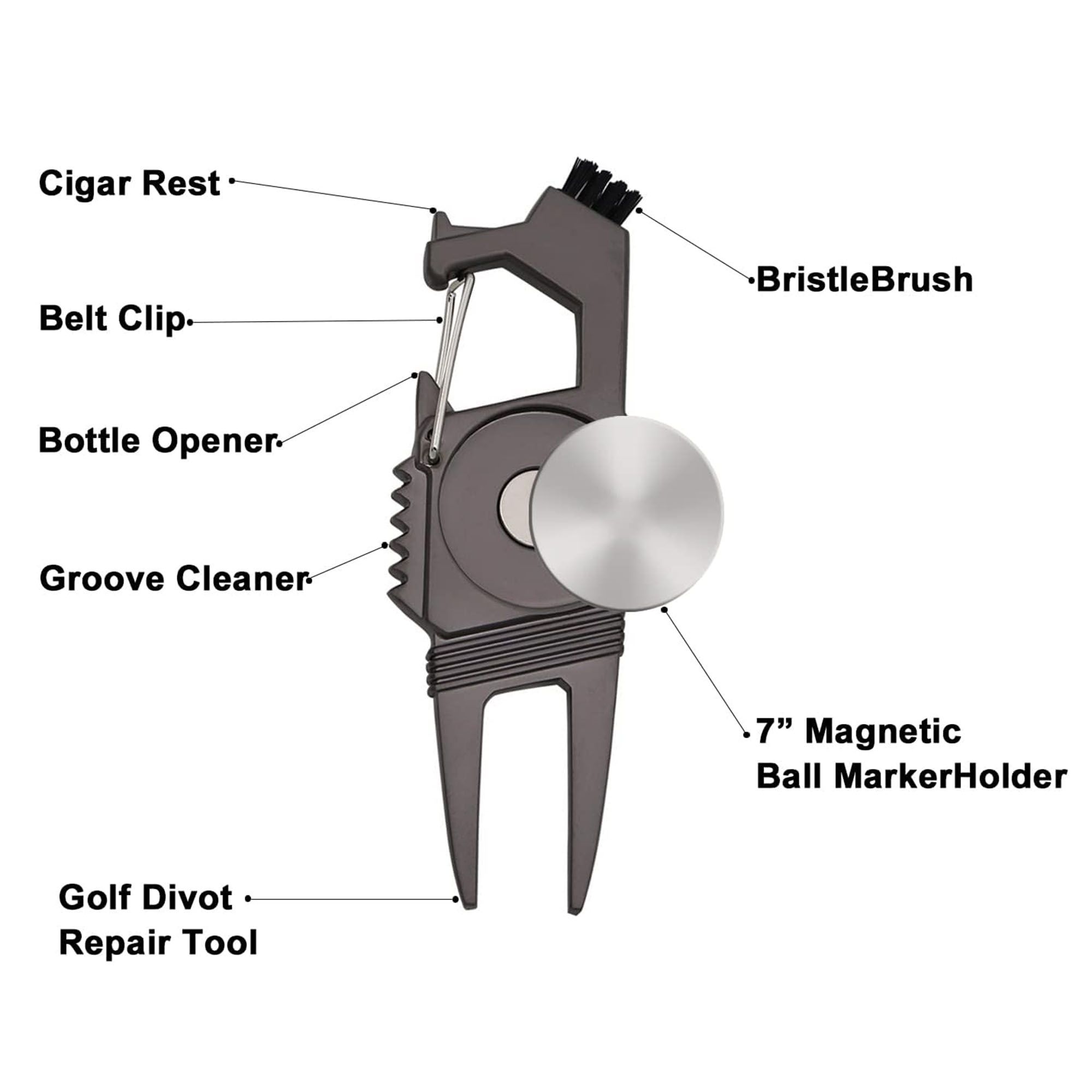 7 in 1 Multifunctional Golf Divot Repair Tool 3