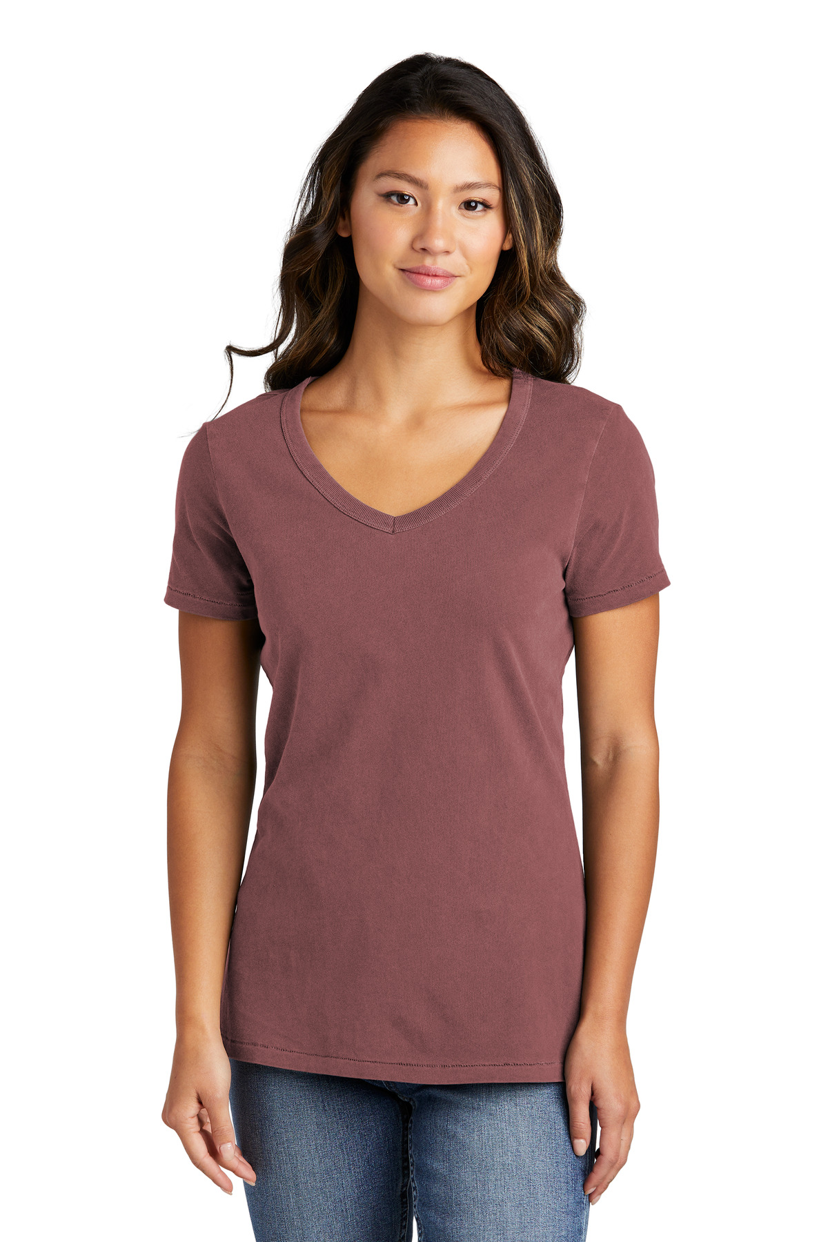 Port & Co Women's Beach Wash Garment-Dyed V-Neck Tee LPC099V 81