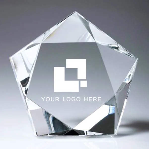 Crystal 5 Sided Paperweight 2