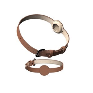 Airtag PU Leather Pet Collar With Adjustable Strap 3