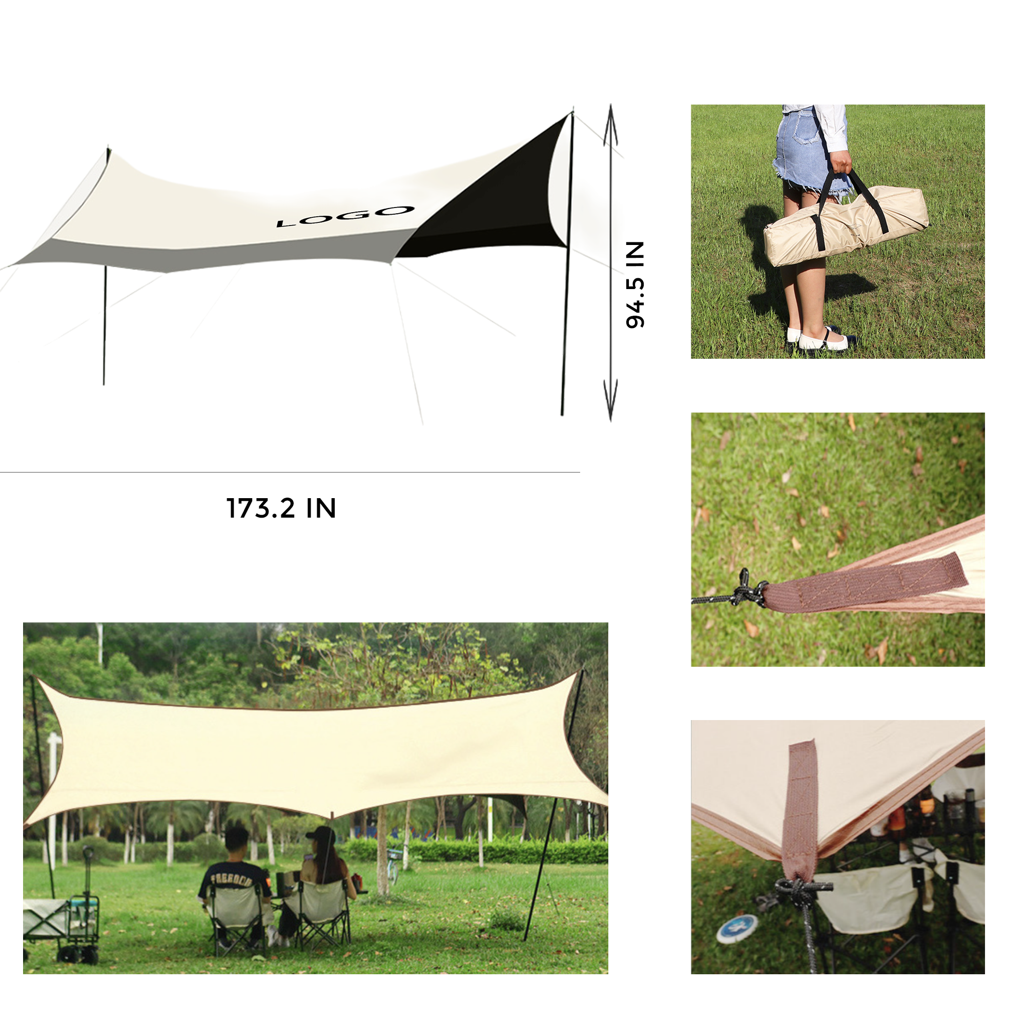 MOQ 1 PCS Spacious Outdoor Sunshade Canopy 2