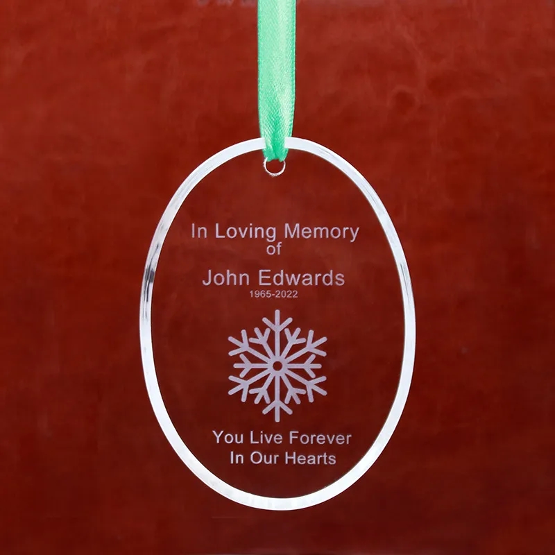 Personalized Beveled Oval shaped Ornament 2