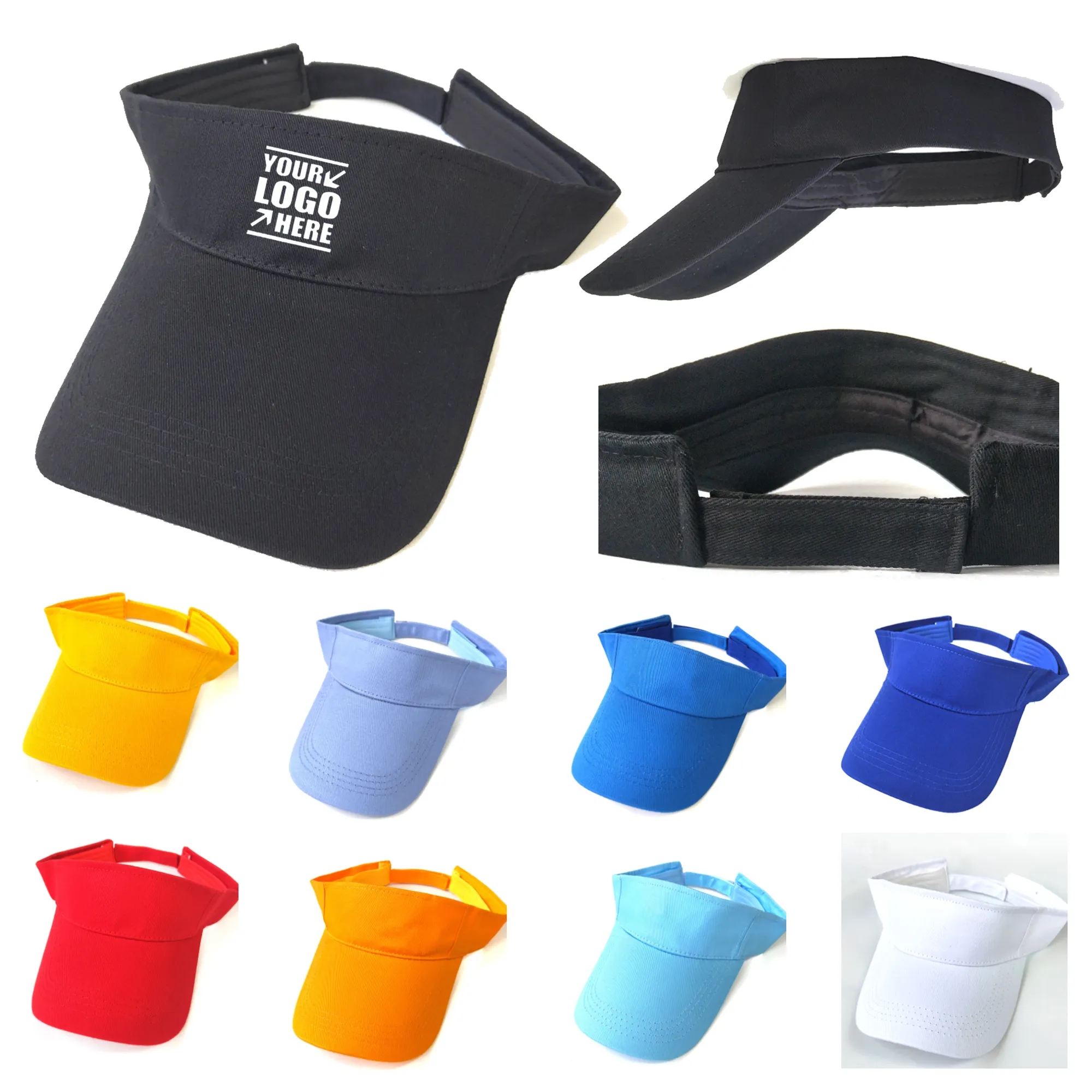 Cotton Visor Cap Travel Hats MOQ 10pcs 2