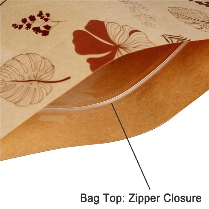 Custom Printed Zip Lock Kraft Stand Up Bags with Window 7