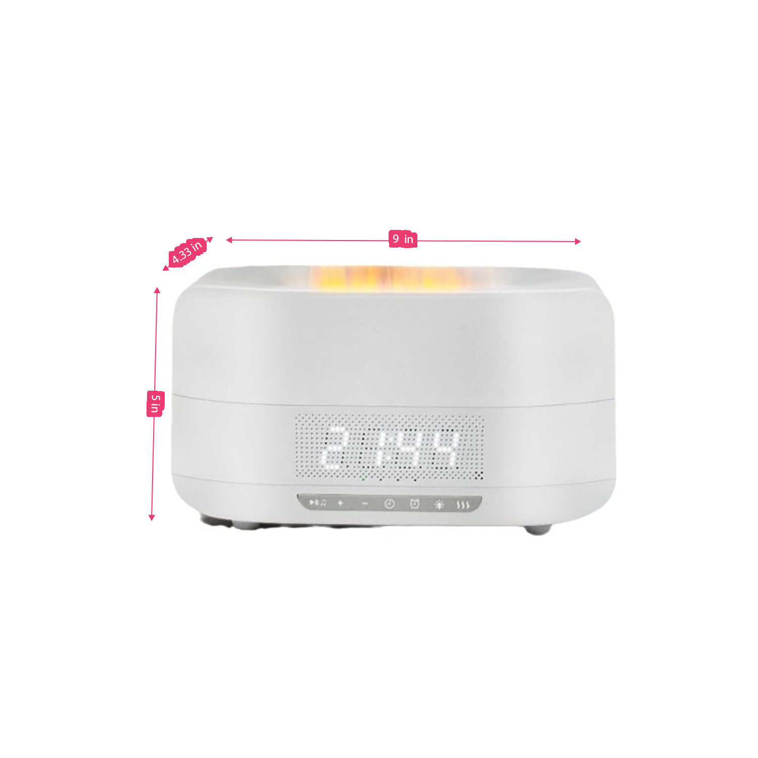 Flame Diffuser with Bluetooth Speaker and Clock Humidifer 7