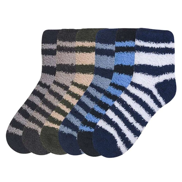 Women's Plush Socks - Assorted Stripes Size 9-11 3-Pack 1