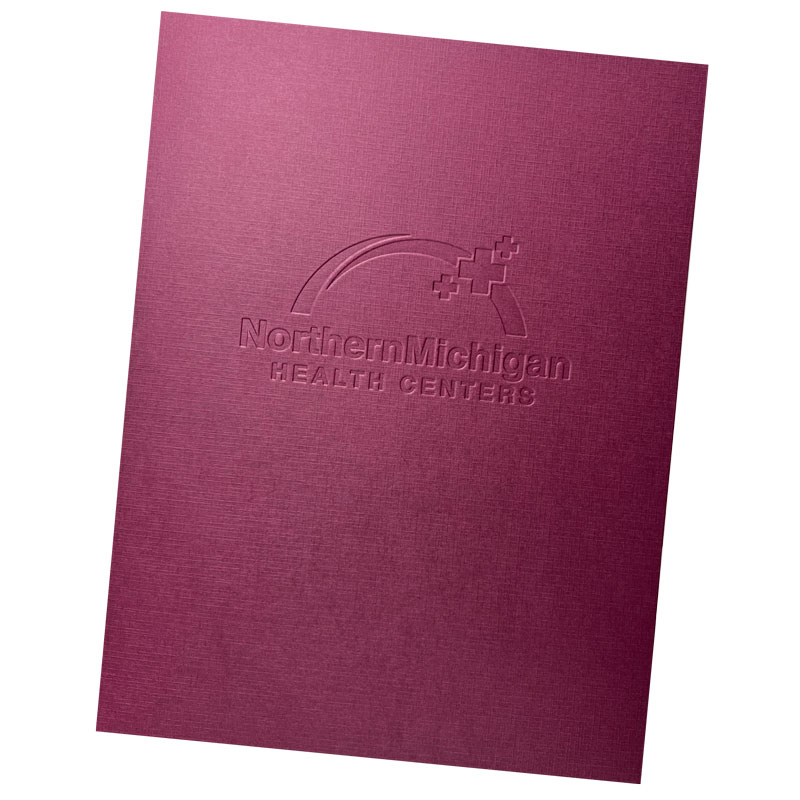 Blind Debossed Linen 2-Pocket Folder 14