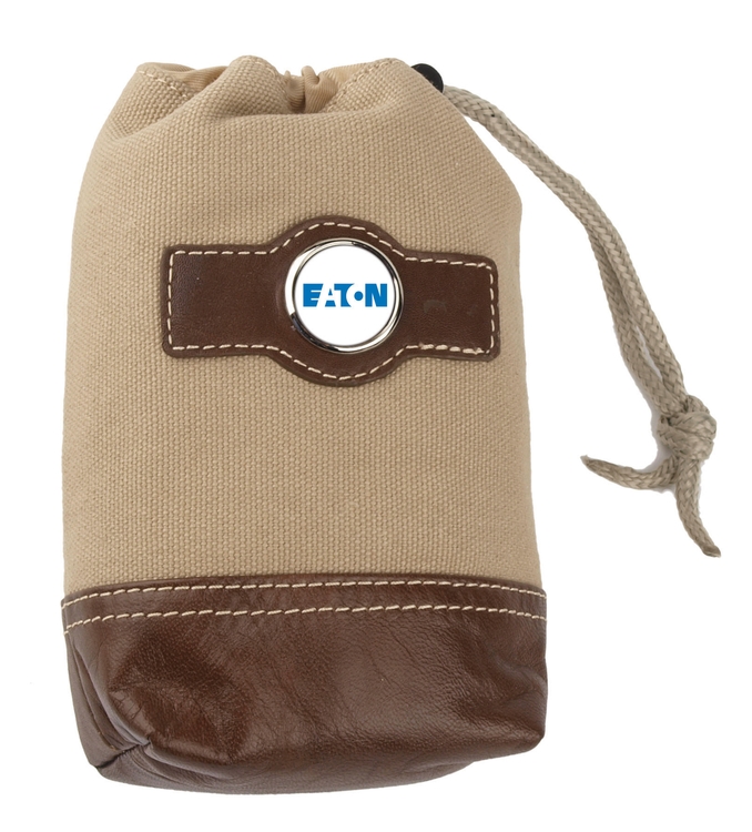 Leather Trimmed Drawstring Valuables Pouch 1