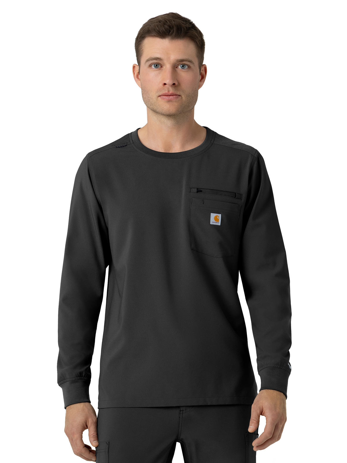Carhartt Scrubs - Men's Two-Pocket Crew Neck Long Sleeve Scrub Top