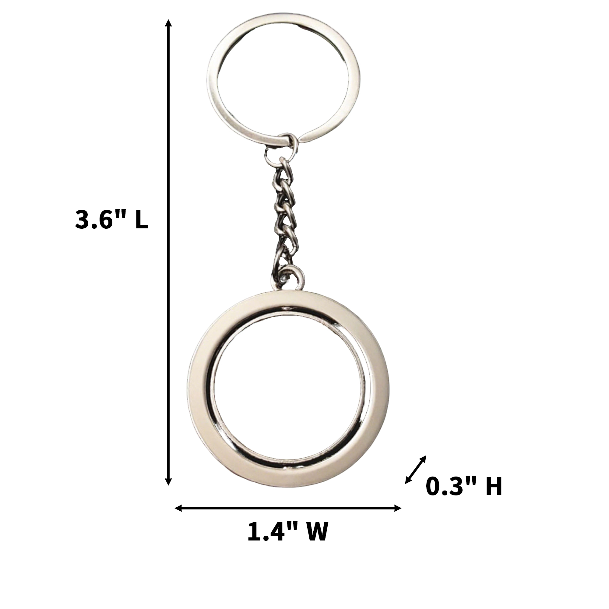 Zinc Alloy Rotatable Emblem Key Ring 3.6" Length 5