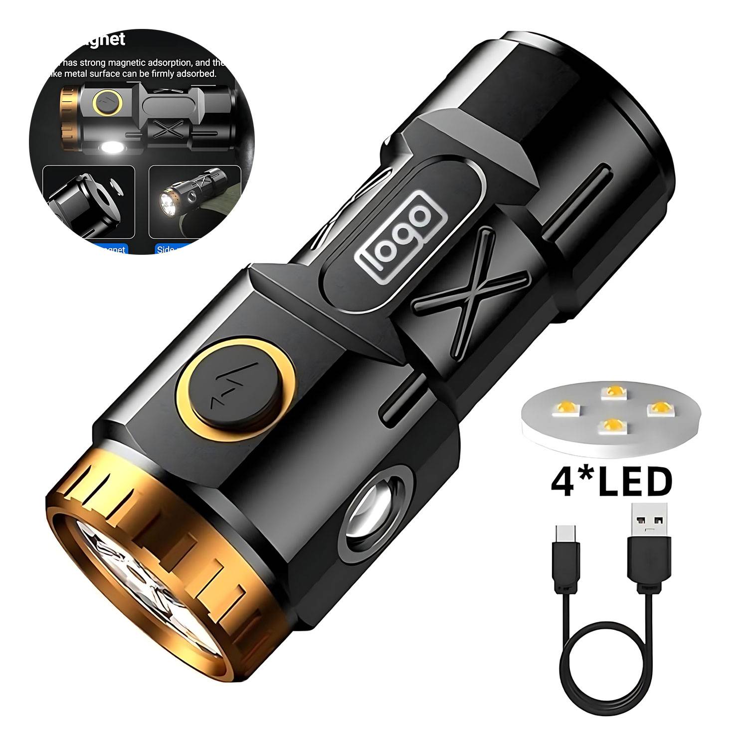 Outdoor Rechargeable Flashlight – Long-Range & Waterproof