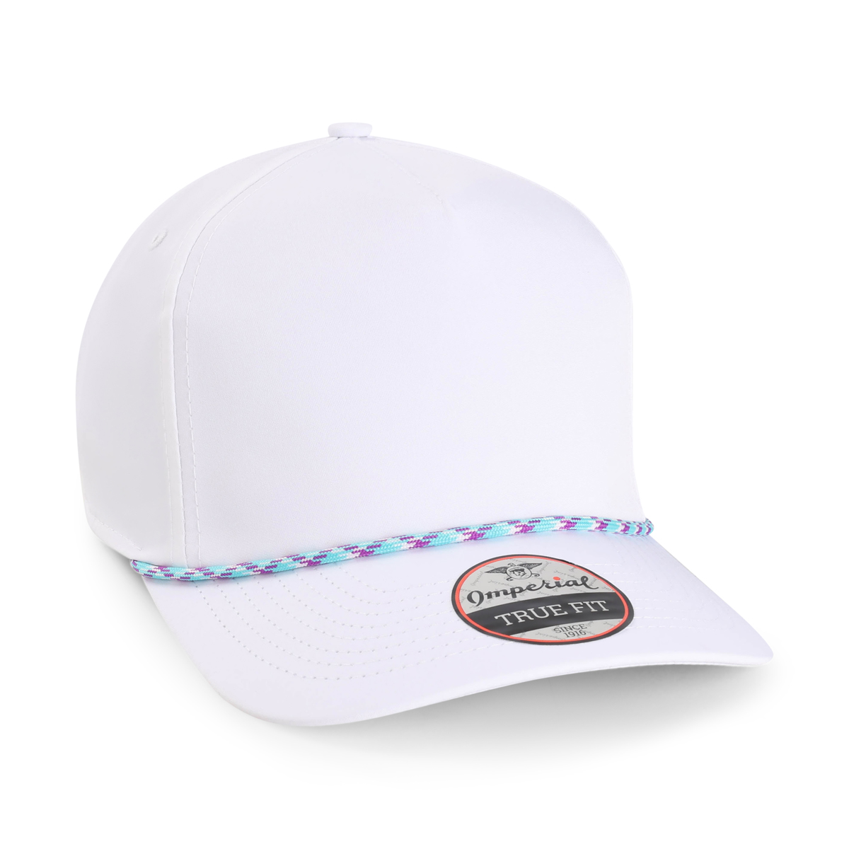 Imperial 5054 5-Panel Wrightson Performance Rope Cap w/ Leatherette Patches or Embroidery 12