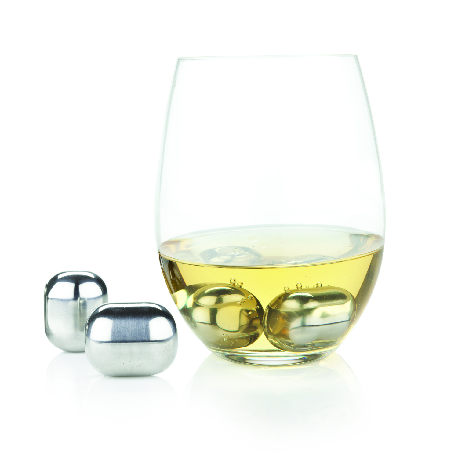 Viski® Glacier Rocks® Stainless Steel Wine Globes 4