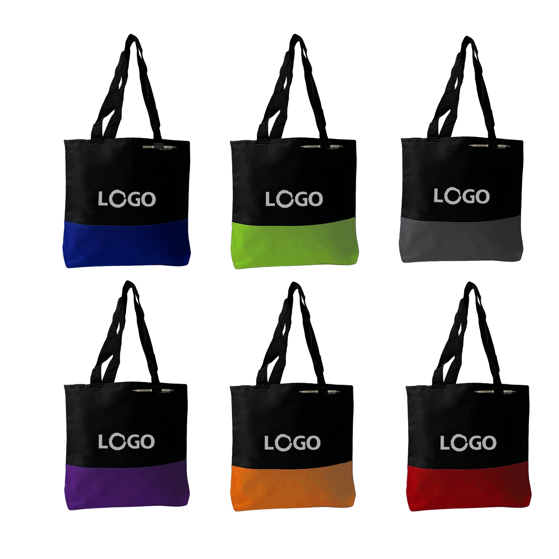 Two-Tone Tote Bag W/Loop Attachment, custom tote bag with logo imprint 5