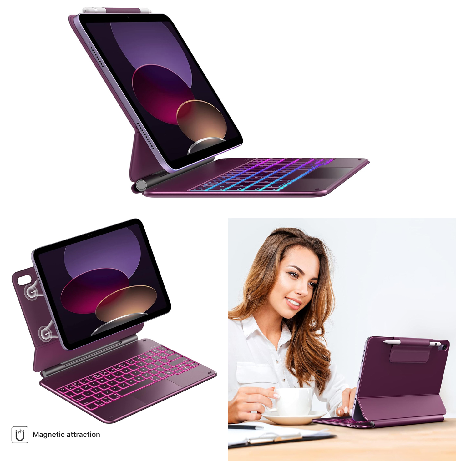 Promotek iBank® Magic Magnetic Bluetooth Keyboard Case for iPad Air 13 inch (M2, 2024). Free Shippin 2