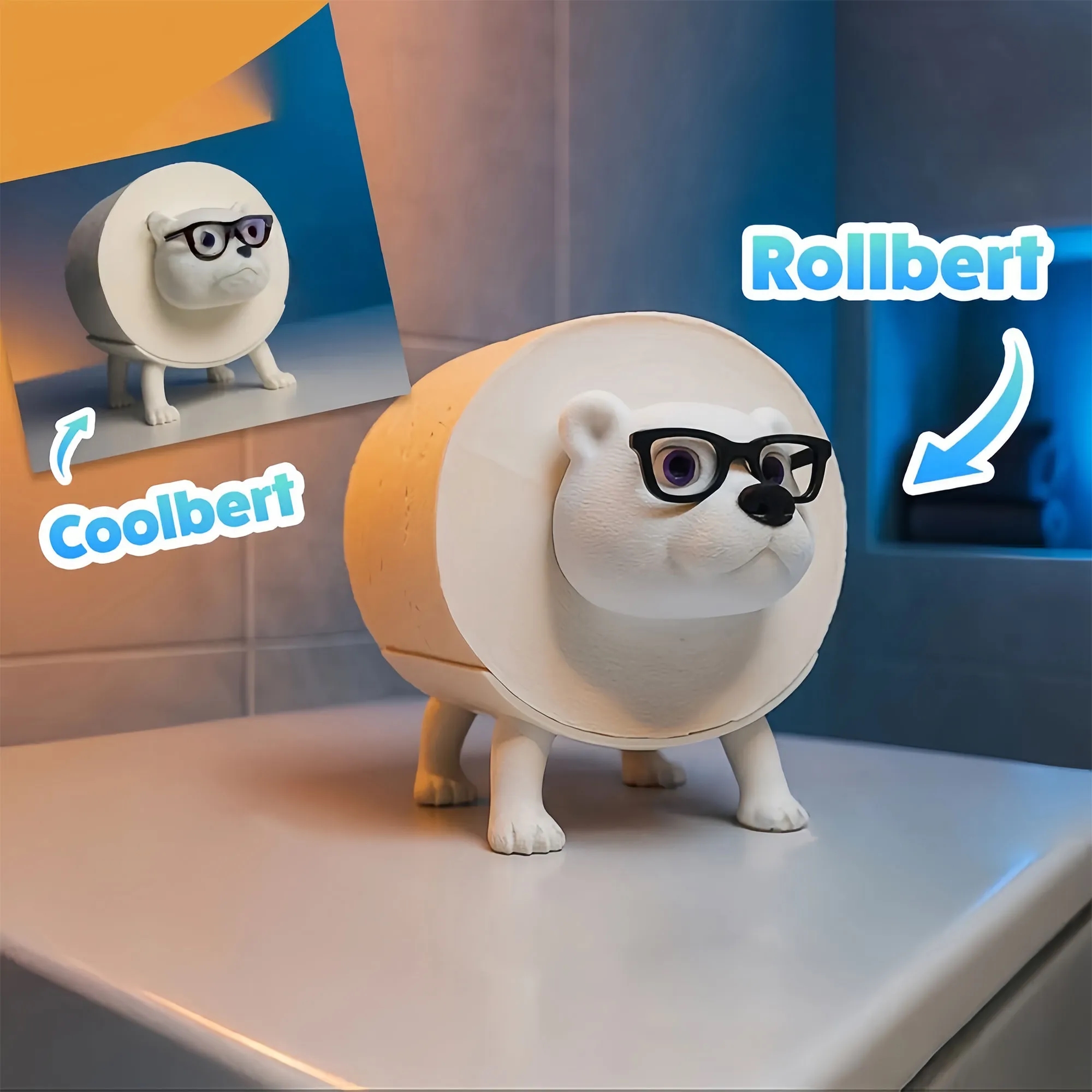 Stylish Polar Bear Toilet Paper Holder With Cool Sunglasses 2